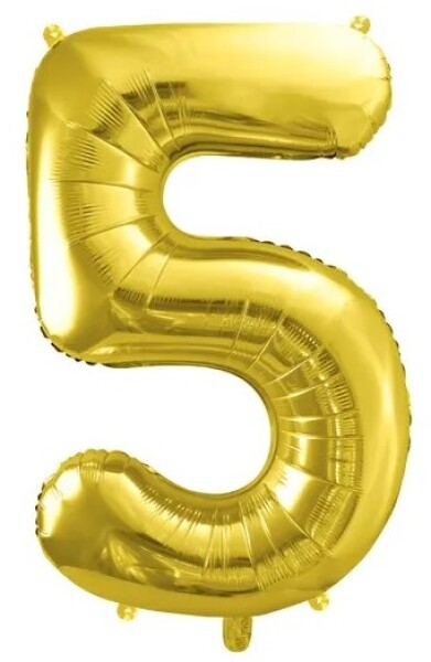 Balónek fóliový narozeniny číslo 5 zlatý 72 cm Balónek fóliový narozeniny číslo 5 zlatý 72 cm