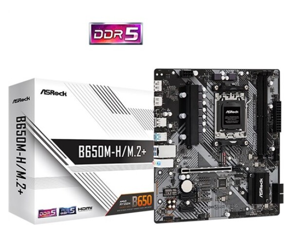 ASRock MB Sc AM5 B650M-H/M.2+, AMD B650, 2xDDR5, 1xDP, 1xHDMI, mATX EDF_380874