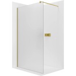 CERANO Sprchová zástěna Walk-in Onyx Round L/P - 8 mm - kulatá vzpěra - zlatá, mléčné sklo - 90x200 cm