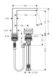 HANSGROHE - Tecturis E Umyvadlová baterie s výpustí, 2-otvorová instalace, CoolStart, EcoSmart+, kartáčovaný černý chrom 73053340