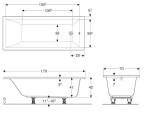 GEBERIT - Selnova Square Vana 170x70x42 cm, bílá 554.384.01.1