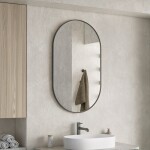 Erga Oval, oválné zrcadlo 60x100cm, černý rám, ERG-V01-OVAL-6010-BK
