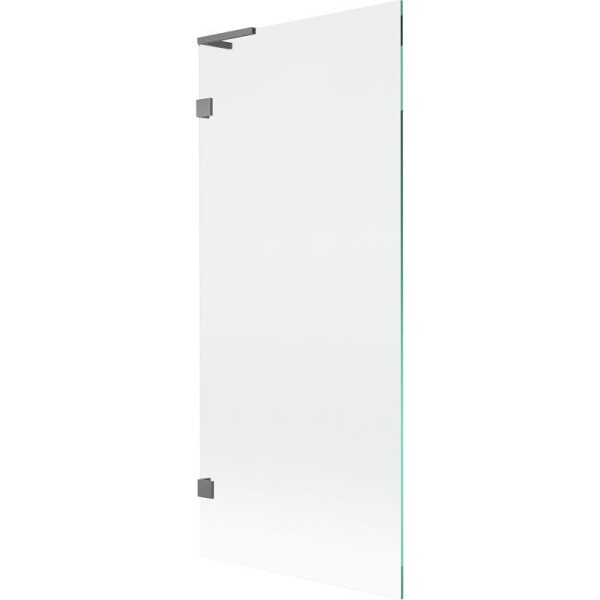 MEXEN/S - Lunar L vanová zástěna FIX 80 x 150, transparent, grafit metal 897L-080-000-95-00