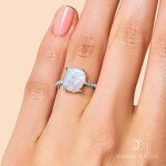 Emporial rhodiovaný prsten DR15554R-SILVER-TOPAZ-MOONSTONE Velikost: 6 (EU: 51-53)
