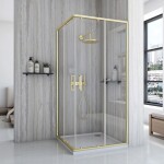 REA - Sprchový kout City 90x90 Gold Bez sprchové vaničky REA-K6443