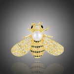 Brož Swarovski Elements Gabriella - včela, Zlatá
