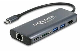 Delock USB Type-C 3.1 dokovací stanice černá / HDMI / 4K / 30Hz Gigabit LAN / USB PD (87721)