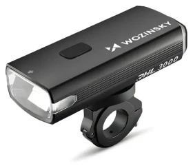 Wozinsky přední světlo na kolo černá / Cyklistické světlo / 3000 lm / USB-C nabíjecí kabel