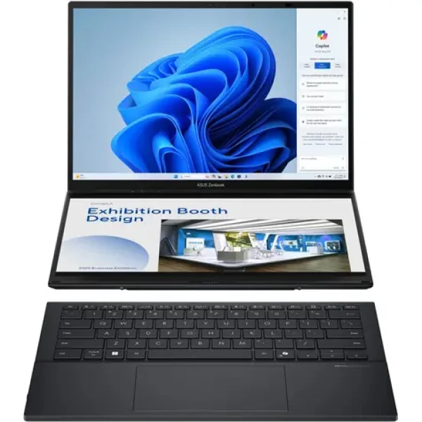 ASUS Zenbook Duo 14 OLED šedá / 14" 2880x1800 T / Intel Core Ultra 9 285H 2.5GHz / 32GB / 2TB SSD / Intel Arc / W11P (UX8406CA-OLED068X)