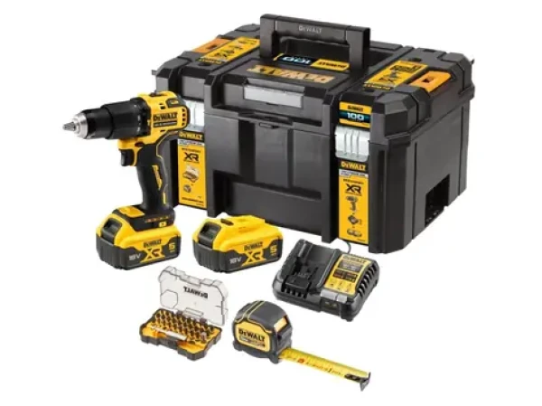 DeWalt DCZ100P2KT / Aku Bezuhlíková příklepová vrtačka / 18 V XR Li-Ion / 2x 5.0Ah (DCZ100P2KT)