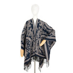 Art Of Polo Poncho sz23448-2 Light Grey/Navy Blue UNI