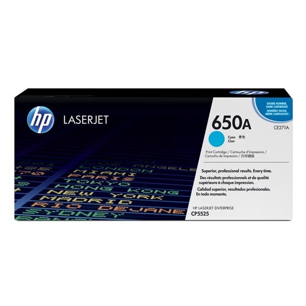 Hewlett-Packard HP CE271A, azurový (HP 650A) - originální toner