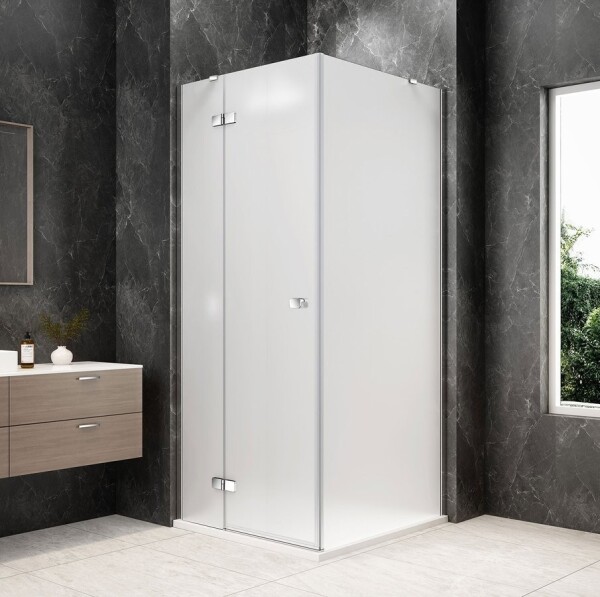 POLYSAN - GLOBE CHROME čtvercový sprchový kout 1000x1000, matné sklo, levé GB1010-3415MLC