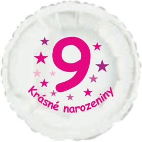 Krásné 9. narozeniny fóliový balónek kruh pro holky Balonky.cz Krásné 9. narozeniny fóliový balónek kruh pro holky Balonky.cz