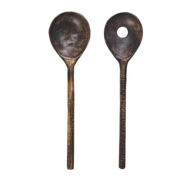 MADAM STOLTZ Salátový příbor Dark Mango Wood, přírodní barva, dřevo