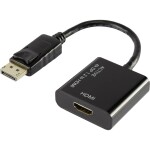 Digitus DisplayPort adapter cable, DP - HDMI type A M/F, 0.15m,w/interlock, DP 1.1a compatible, CE, bl