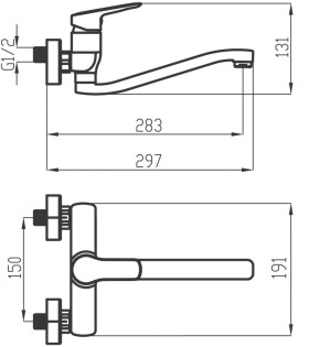 NOVASERVIS - Dřezová umyvadlová baterie 150 mm Metalia 54 ECO, chrom 54070,0E