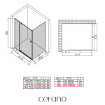 CERANO - Sprchový kout Santini L/P - 6 mm - černá matná, transparentní sklo - 110x100x195 - pivotový CER-428995