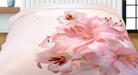 DumDekorace 3D oboustranné přehozy růžové barvy s motivem růžového květu Šířka: 200 cm | Délka: 220 cm 2ks 40x40 cm (standard zdarma) Šířka: 200 cm | Délka: 220 cm