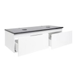 Koupelnová skříňka s kamennou krycí deskou SAT B-WAY 119x30x45 cm bílá lesk BWAY120WTK BWAY120WTK