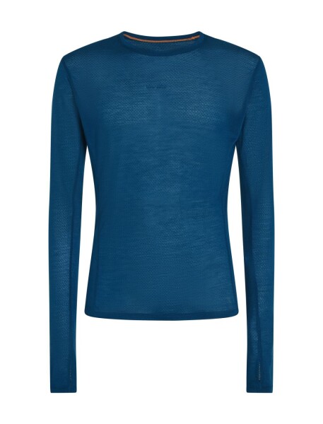 Pánské merino tričko s dlouhým rukávem ICEBREAKER Mens 75 Cool-Lite Featherlight LS Crewe, Atlantis velikost: M