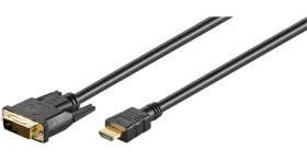 MicroConnect kabel Dual-link HDMI (M) - DVI-D 24+1 (M) 5m černá / FullHD (1920x1080) @ 60Hz / obousměrný (HDM192415)