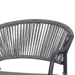 Zahradní židle, kov, polyratan, šedá, AZC-L1352 GREY