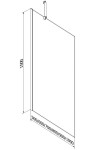 MEXEN/S - Cubik obdélníková vana 150 x 70 cm s panelem + vanová zástěna 70 cm, transparent, chrom 550315070X9507000001
