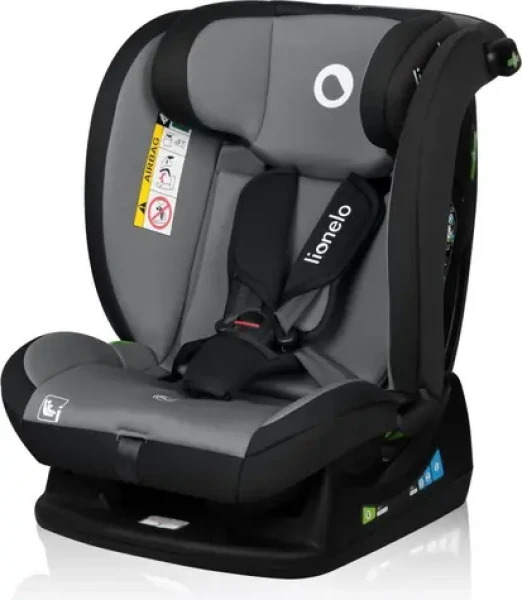 LIONELO Autosedačka Izzy i-Size 40-150 cm Black Grey / Certifikace R129 / RWF/FWF upevnění / 5bodový pás (LO-IZZY I-SIZE BLACK GREY)