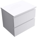 CERANO - Koupelnová skříňka Carole + deska pod umyvadlo Navira Pro - 36 mm - bílá matná - 60x51,6x46 CER-668273