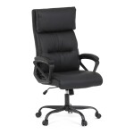 Kancelářské křeslo, černá ekokůže, taštičkové pružiny, kovový kříž, kolečka na tvrdé podlahy