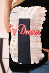 Dámská bavlněná halenka Plus Size s potiskem „Day Dream“ černá + tmavě modrá UNI