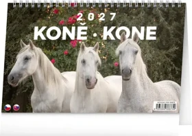 NOTIQUE Stolní kalendář Koně – Kone CZ/SK 2027 / 23.1 x 14.5 cm