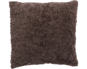 Dekorační chlupatý polštář Jane 45x45 cm, tmavě hnědý