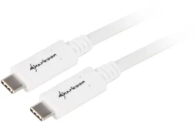 Sharkoon USB-C - USB-C bílá / Datový kabel / USB 3.2 Gen 2 (10 Gb/s) / 0,5 m (4044951021178)