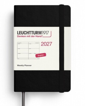 Týdenní plánovač Black, Mini A7 2027, anglicky