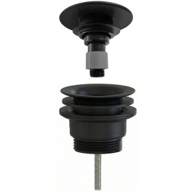 CERANO Umyvadlová výpusť - 5/4“ click-clack - univerzální - neuzavíratelná - plast - černá matná
