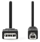 NEDIS kabel USB 2.0 A-B černý / Kabel USB / USB-A - USB-B / k tiskárně / 1 m (CCGL60100BK10)
