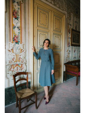 S413 Šaty s mašlemi - šedé EU XL