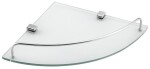 AQUALINE RB115 Rumba skleněná rohová police 25 x 4,2 x 25 cm, čiré sklo
