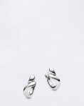 Maria Black Whirl Huggie Silver PAIR Silver