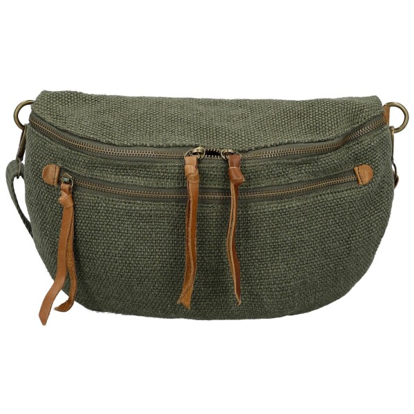 Trendy dámská textilní ledvinka Lena, tmavě zelená