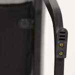 Židle jídelní, světle šedá látka, černé kovové nohy