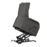 Křeslo polohovací, eletrické, šedá látka.