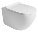 AQUALINE - CARLO závěsná WC mísa, Vortex Rimless, 36x53cm, bílá PRX.101.851