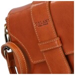 Luxusní dámská kožená crossbody kabelka Delami Vera Pelle Aviva, koňaková