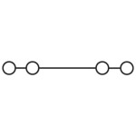 Weidmüller Z-series, Accessories, Cross-connector, For the terminals, No. of poles: 2 ZQV 2.5/2 1608860000-60 žlutá 60 ks