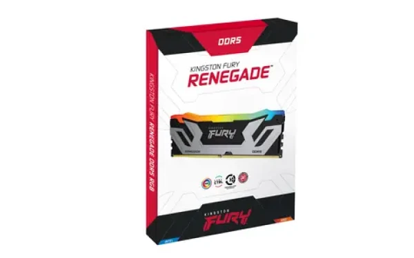Kingston FURY Renegade RGB Silver 24GB / Paměť RAM / DDR5 8400MHz / CL40 / CUDIMM / XMP 3.0 (KF584CU40RSA-24)