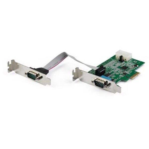 StarTech adaptér PCIe RS232 na 2xDB9 černá / 921,4 kbs / nízký profil (PEX2S953LP)