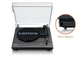 Lenco LS-10 černá / Gramofon / 33 45 RPM / RCA / 3.5 mm jack / předzesilovač / repro (LS10BK)